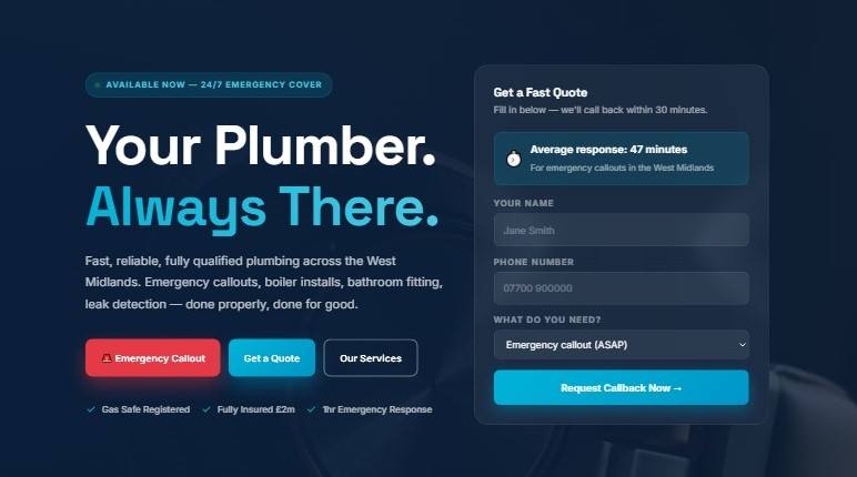 FlowRight Plumbing website